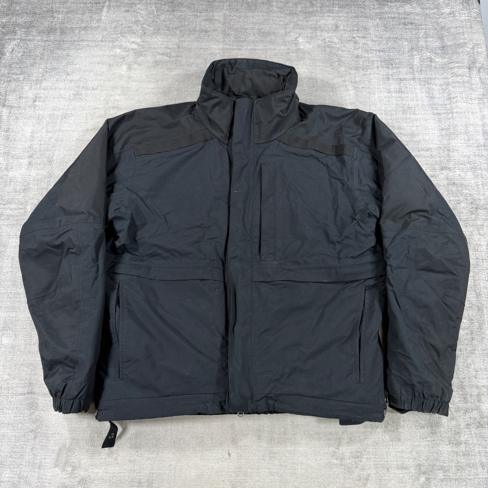 The North Face Jacket Mens Large Black Insulated Utility Full Zip Snap Outerwear